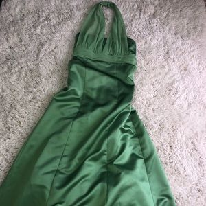 Green, floor length, prom dress
